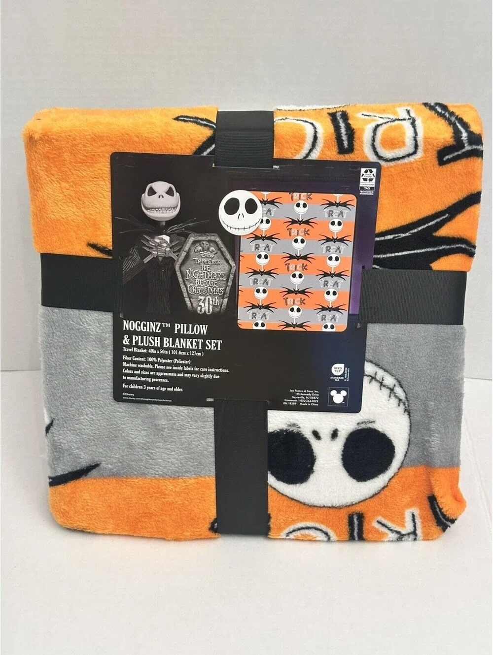 Disney Nightmare Before Christmas Jack Pillow & Travel Blanket Set  Nogginz New